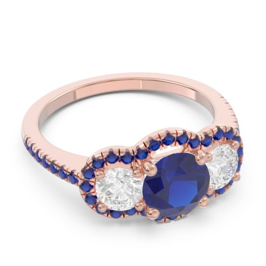 Halo Three Stone Attika Ring