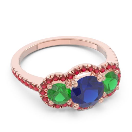 Halo Three Stone Attika Ring