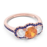 Halo Three Stone Attika Ring