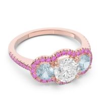Halo Three Stone Attika Ring