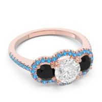 Halo Three Stone Attika Ring