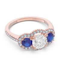 Halo Three Stone Attika Ring