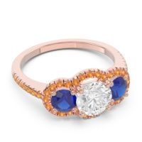 Halo Three Stone Attika Ring