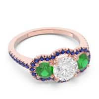 Halo Three Stone Attika Ring