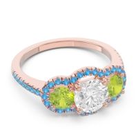 Halo Three Stone Attika Ring