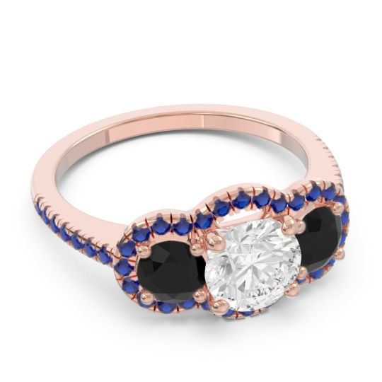 Halo Three Stone Attika Ring