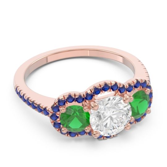 Halo Three Stone Attika Ring
