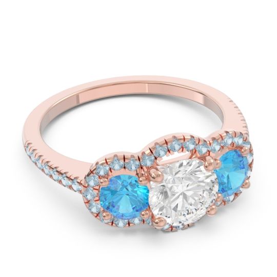 Halo Three Stone Attika Ring