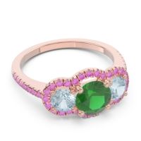 Halo Three Stone Attika Ring