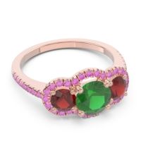 Halo Three Stone Attika Ring