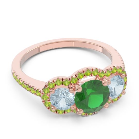 Halo Three Stone Attika Ring