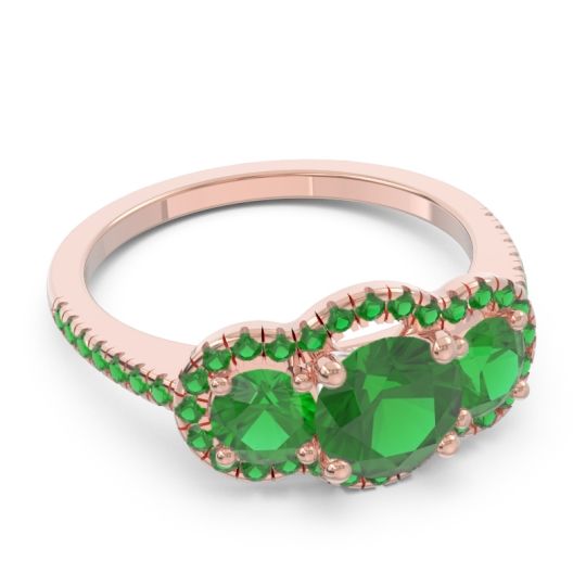 Halo Three Stone Attika Ring