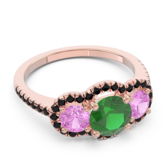 Halo Three Stone Attika Ring