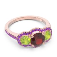 Halo Three Stone Attika Ring