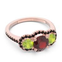 Halo Three Stone Attika Ring