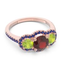 Halo Three Stone Attika Ring