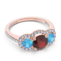 Halo Three Stone Attika Ring