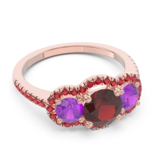 Halo Three Stone Attika Ring