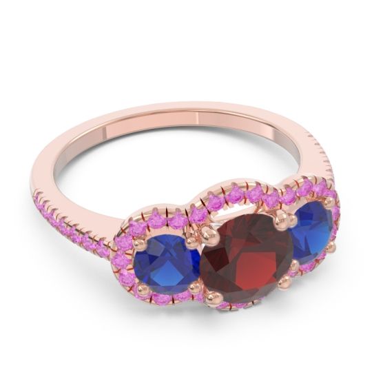 Halo Three Stone Attika Ring