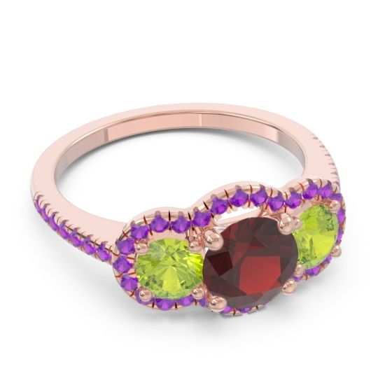 Halo Three Stone Attika Ring