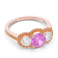 Halo Three Stone Attika Ring