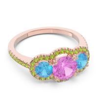 Halo Three Stone Attika Ring