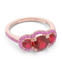 Halo Three Stone Attika Ring