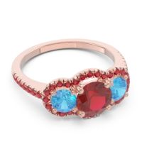 Halo Three Stone Attika Ring