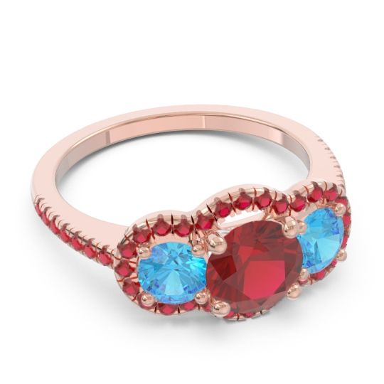 Halo Three Stone Attika Ring