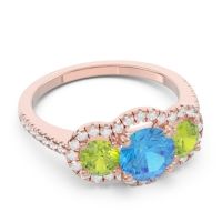 Halo Three Stone Attika Ring