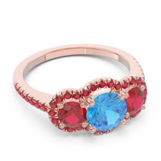 Halo Three Stone Attika Ring