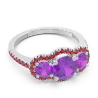 Halo Three Stone Attika Ring