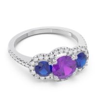 Halo Three Stone Attika Ring