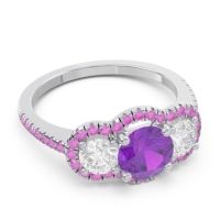 Halo Three Stone Attika Ring