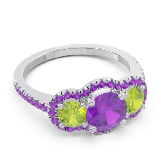 Halo Three Stone Attika Ring