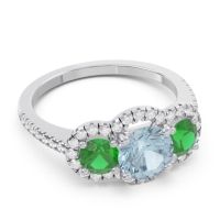Halo Three Stone Attika Ring