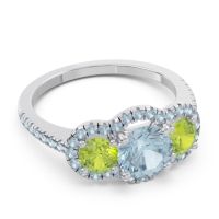 Halo Three Stone Attika Ring