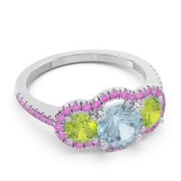 Halo Three Stone Attika Ring