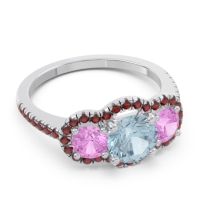 Halo Three Stone Attika Ring