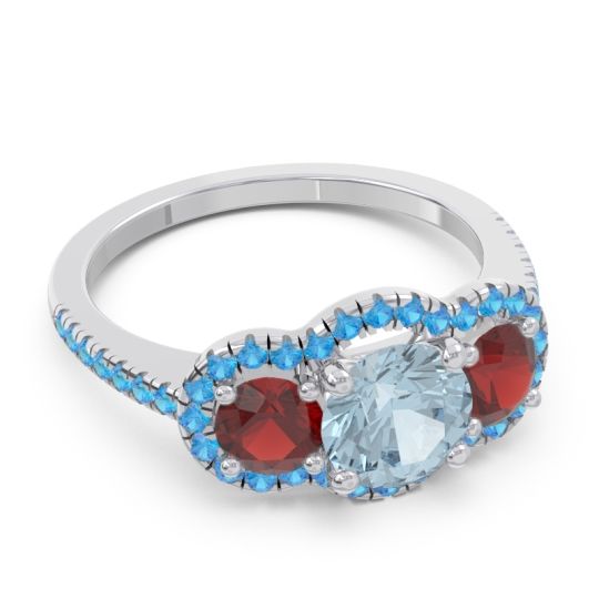 Halo Three Stone Attika Ring