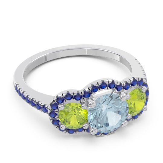 Halo Three Stone Attika Ring