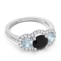 Halo Three Stone Attika Ring