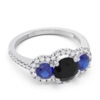 Halo Three Stone Attika Ring