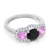 Halo Three Stone Attika Ring
