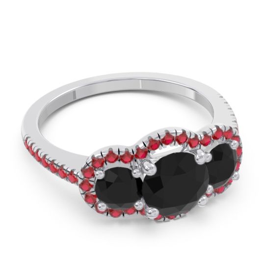 Halo Three Stone Attika Ring