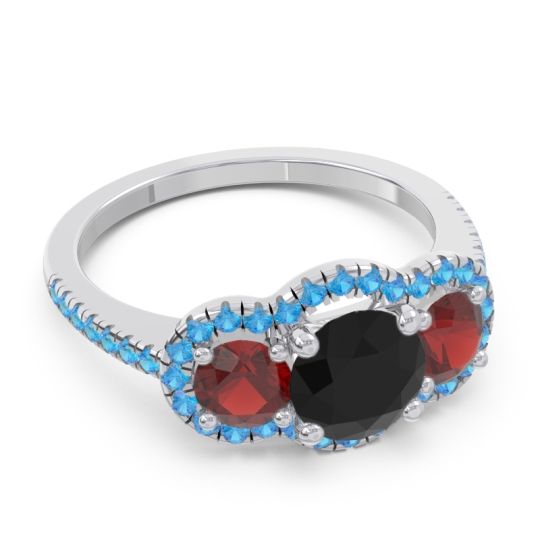 Halo Three Stone Attika Ring