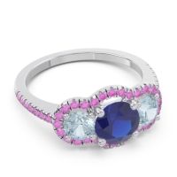 Halo Three Stone Attika Ring