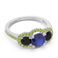 Halo Three Stone Attika Ring