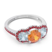 Halo Three Stone Attika Ring