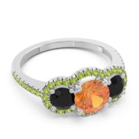 Halo Three Stone Attika Ring
